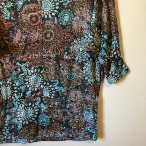 QED London Y2K Bohemian Mandela Dolman Sleeve Top - M - Picture 6 of 13